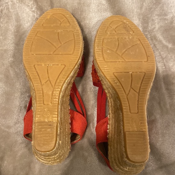 Red Wedge Espadrille Sandal - Picture 3 of 5